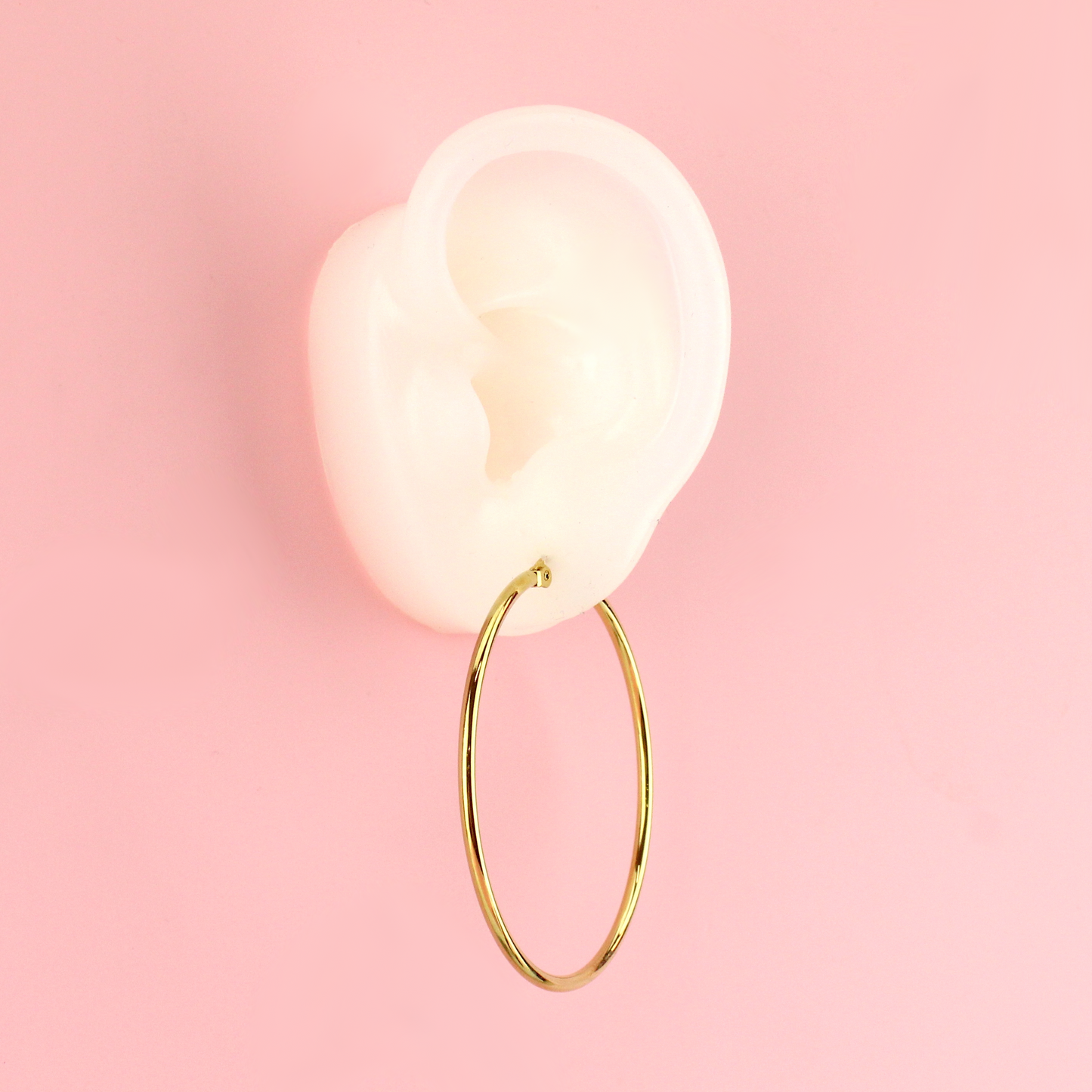 60mm Stainless Steel Hoop Earrings (Gold Plated)