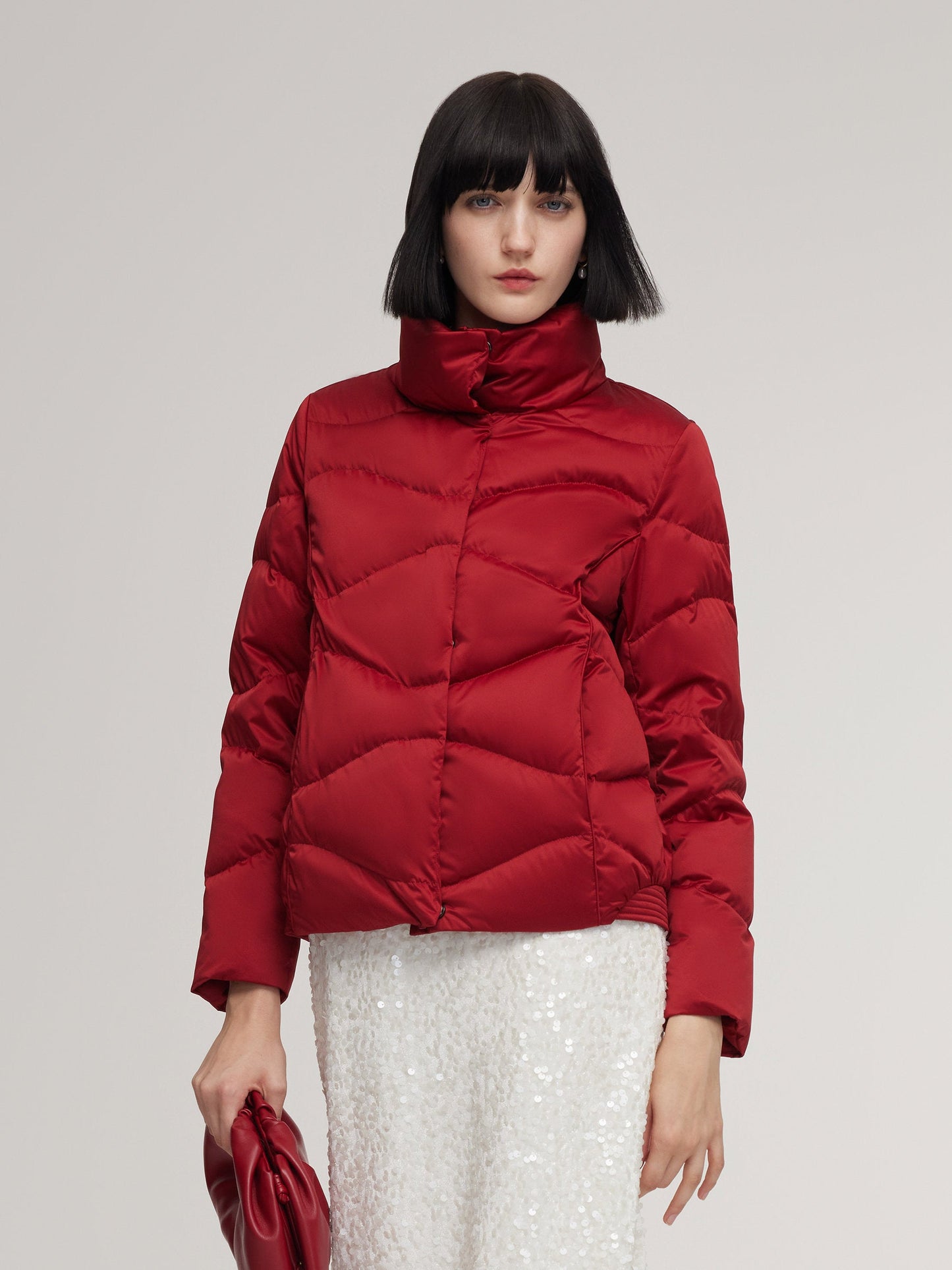 Windproof Magnetic Snap Goose Down Jacket