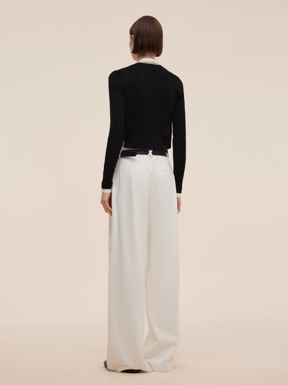 Denim Women High-Waisted Wide Leg Jeans With Leather Belt
