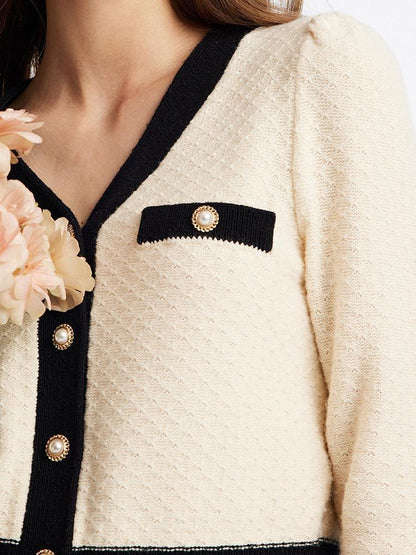 Classic Jacquard Cardigan And Skirt Two-Piece Set