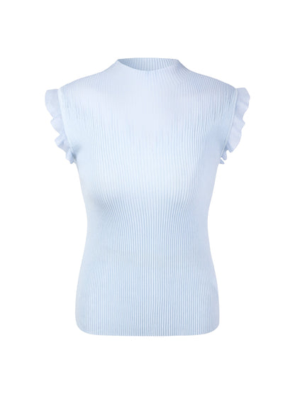 Ruffle Cuff Women Knit Tank Top