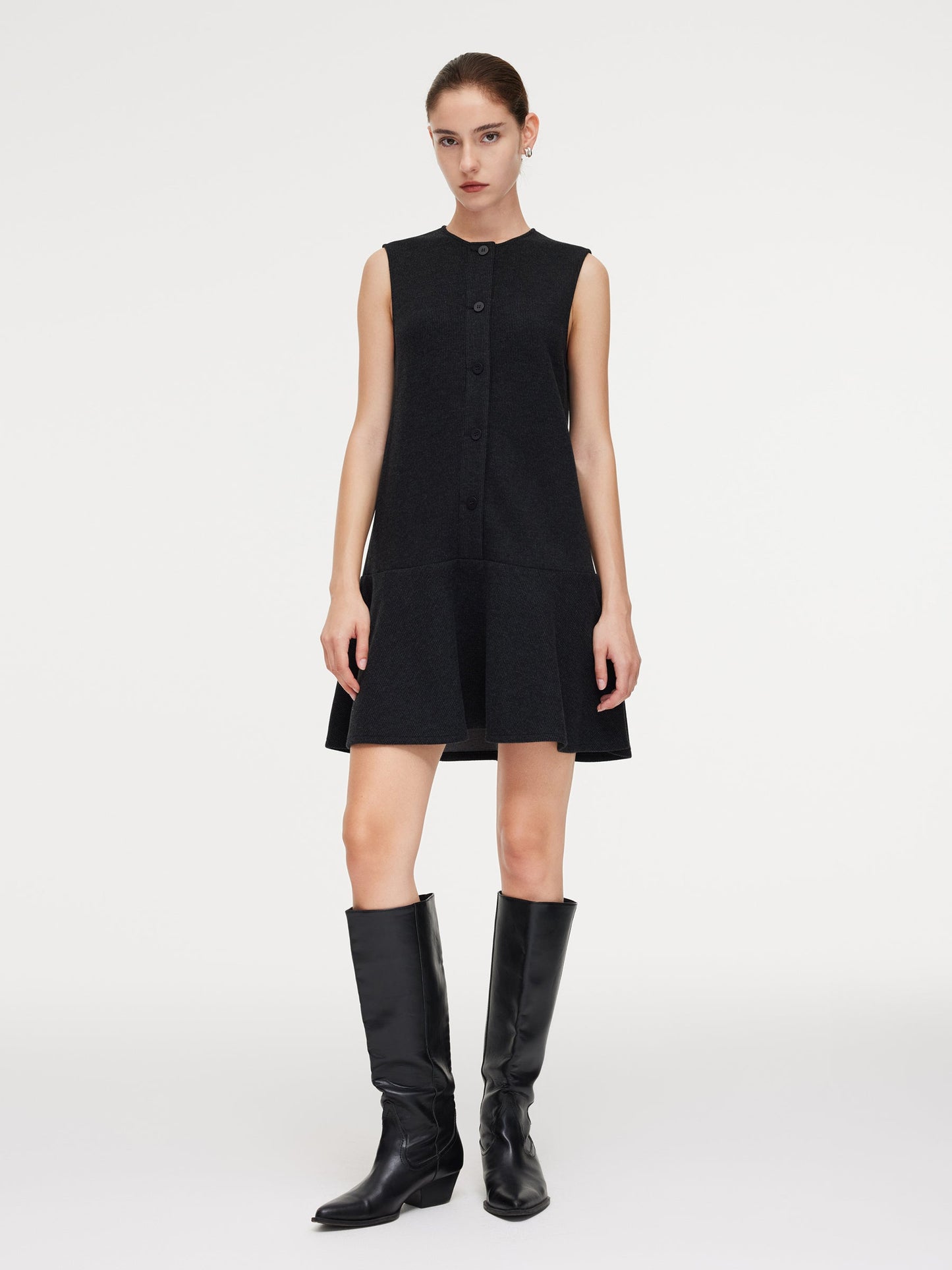 Knit Blazer And Sleeveless Mini Dress Two-Piece Set