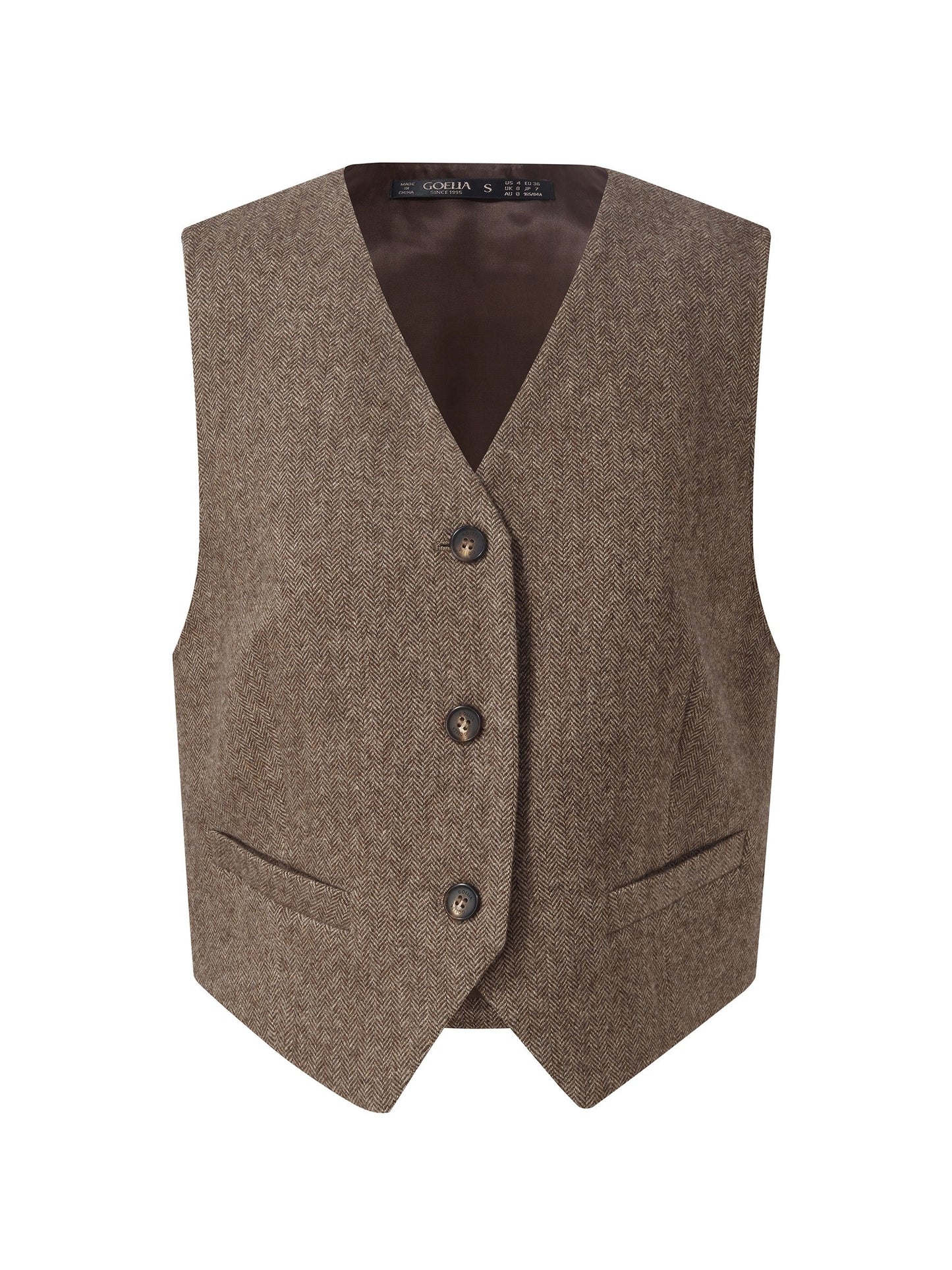 100% Washable Wool V-Neck Women Vest