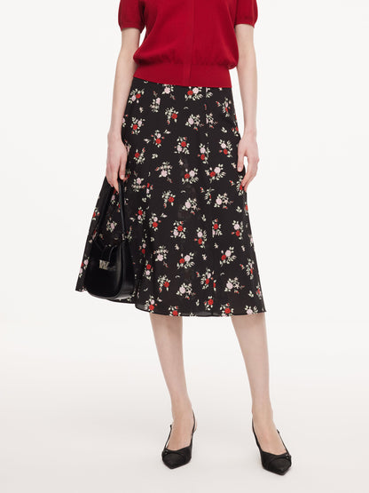 16MM Mulberry Silk Floral Print Women Skirt