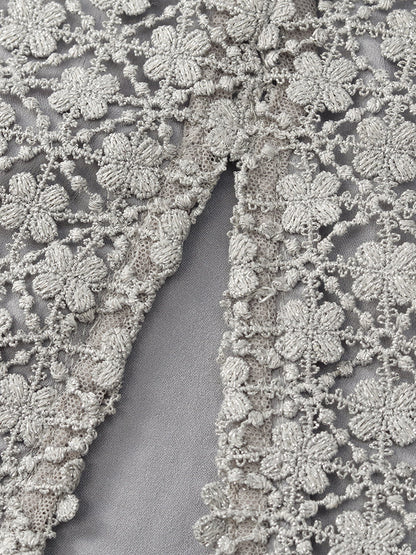 Embroidered Crop Jacket And High-Waisted Skirt Two-Piece Set