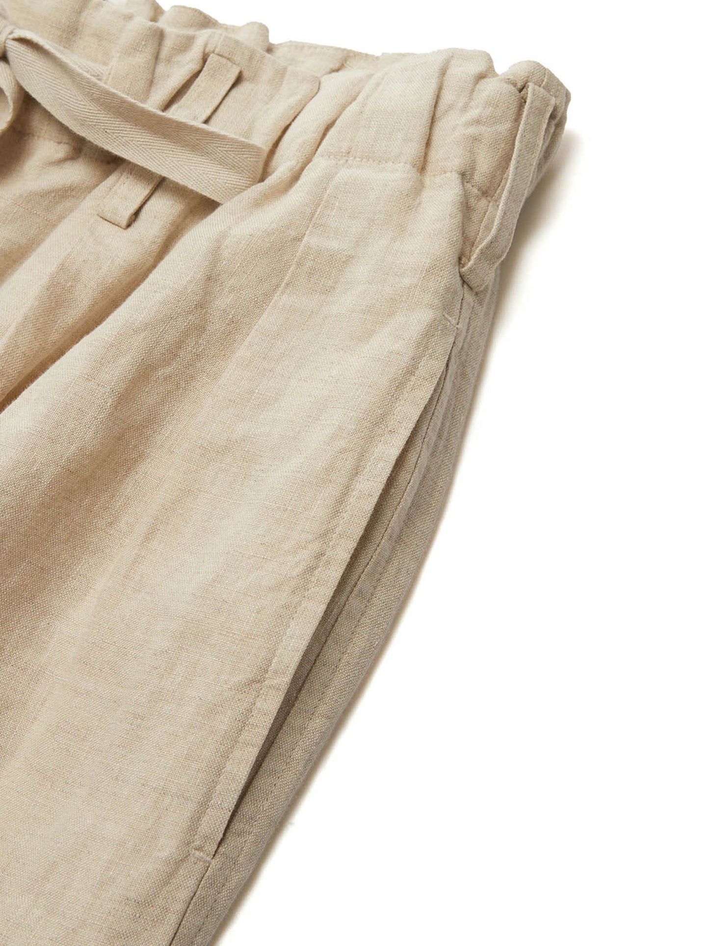 100% Linen Loose Fit Unisex Barrel Leg Pants