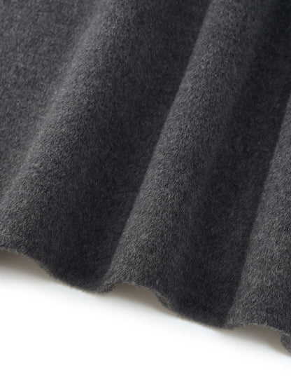 100% Wool Windproof Convertible Collar Women Wrap Overcoat