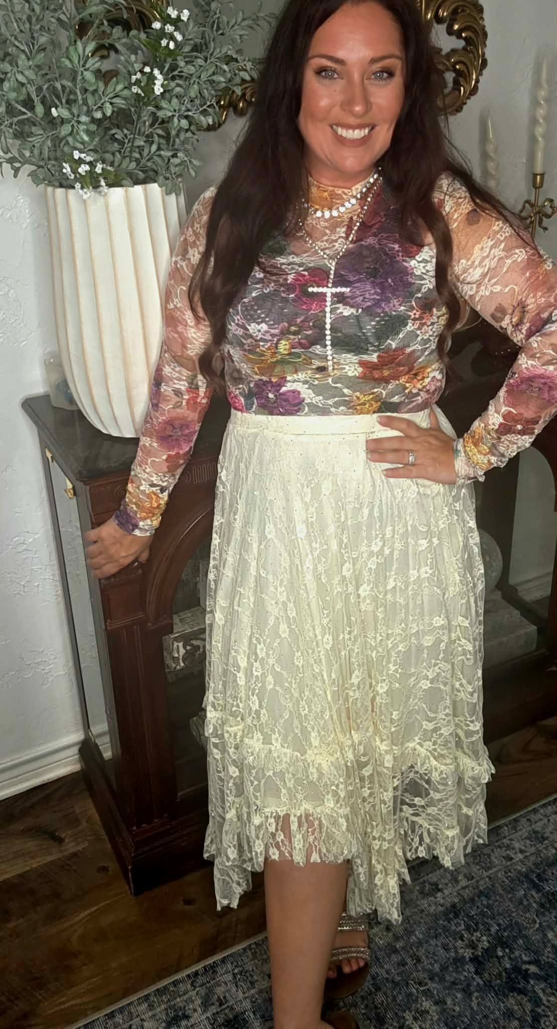 Origami - Lace and Bling Ruffle Skirt