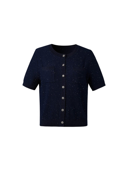 Lyocell Blend Sequins Women Cardigan
