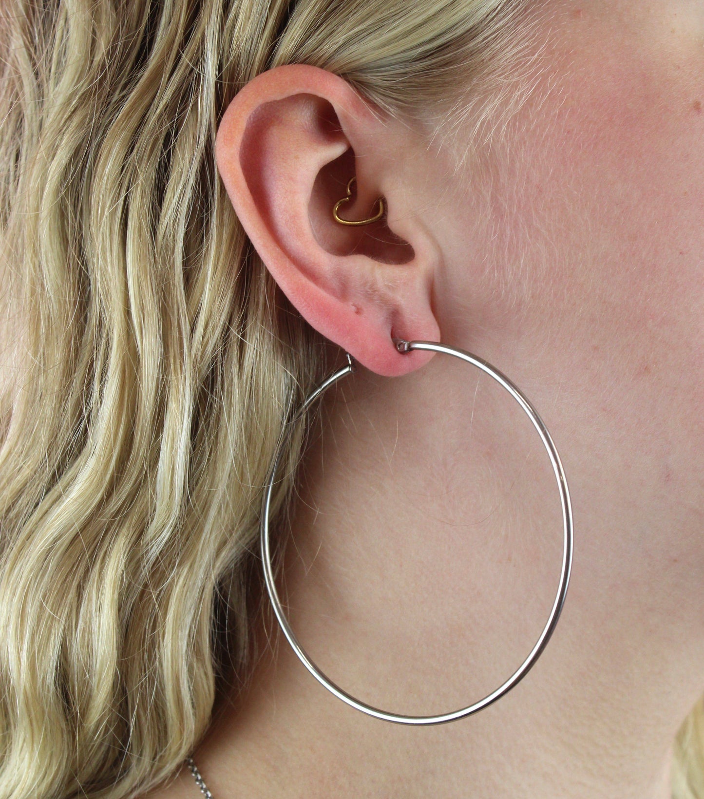74mm Stainless Steel Hoop Earrings