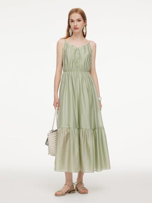 Tencel Blend Women Strap Maxi Dress