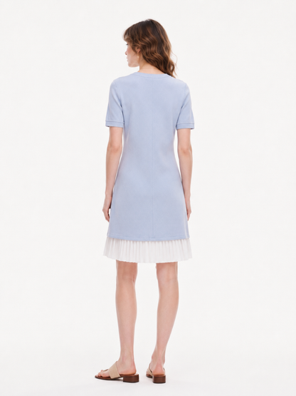 Tencel Blend Color Block Women Knit Mini Dress