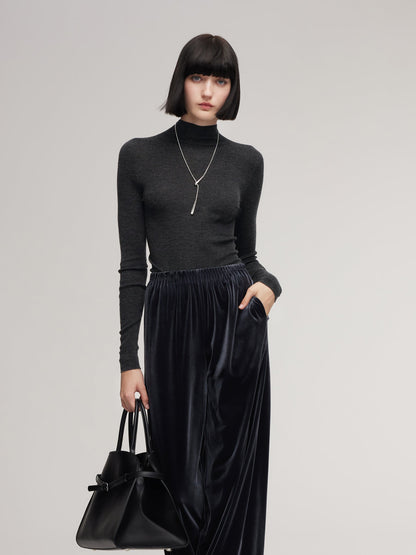 Cashmere Mulberry Silk Tencel Blend Women Knit Top