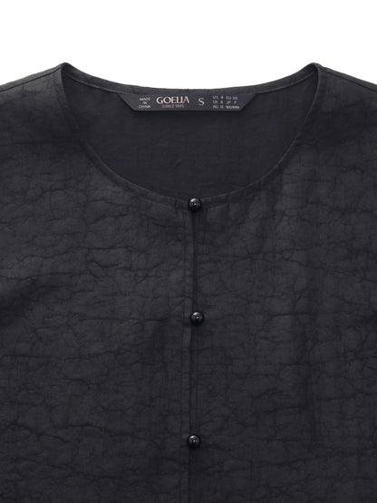 18MM Gambiered Canton Gauze Women Embroidered Hem Vest