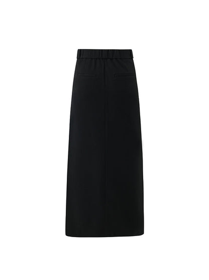 Straight Fitting Slit Half Skirt