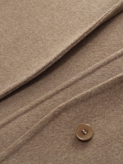 Cashmere Wool Blend Double-Faced Scarf Collar Women Coat