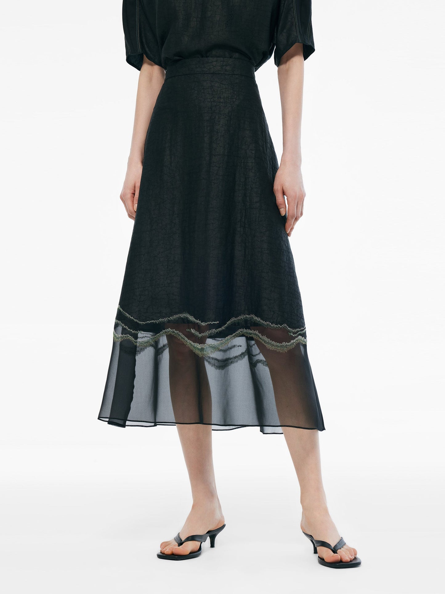 18MM Xiang Yun Silk Women Embroidered Skirt