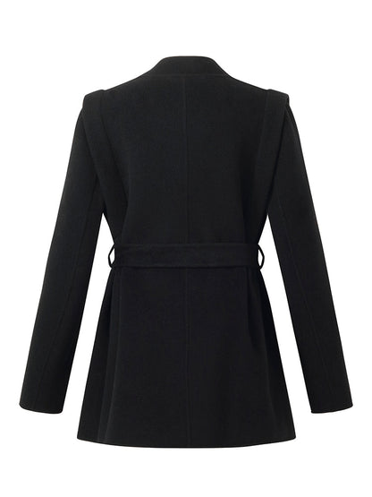 Tencel Wool Women Mid-Length Wrap Coat