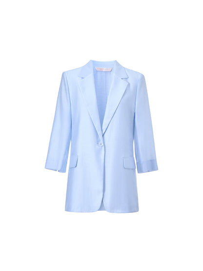 Tencel Acetate Blend 3/4 Sleeve Women Blazer