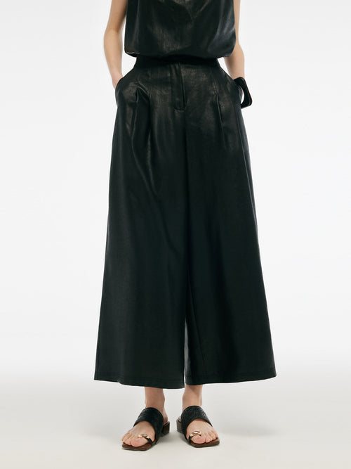 16MM Xiang Yun Silk Women Wide Leg Ankle Length Pants