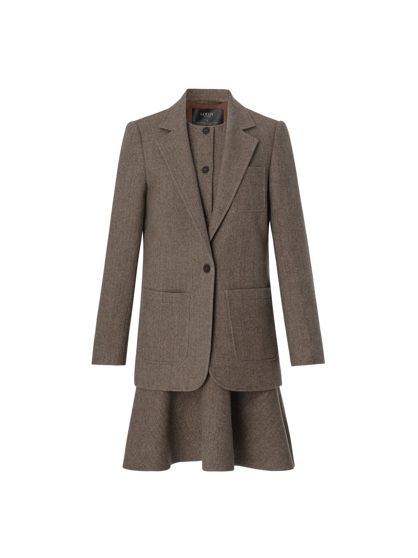 Washable Wool Blazer And Sleeveless Mini Dress Two-Piece Set