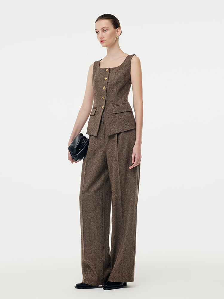100% Washable Wool Women Full Length Pants