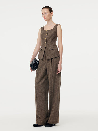 100% Washable Wool Women Full Length Pants
