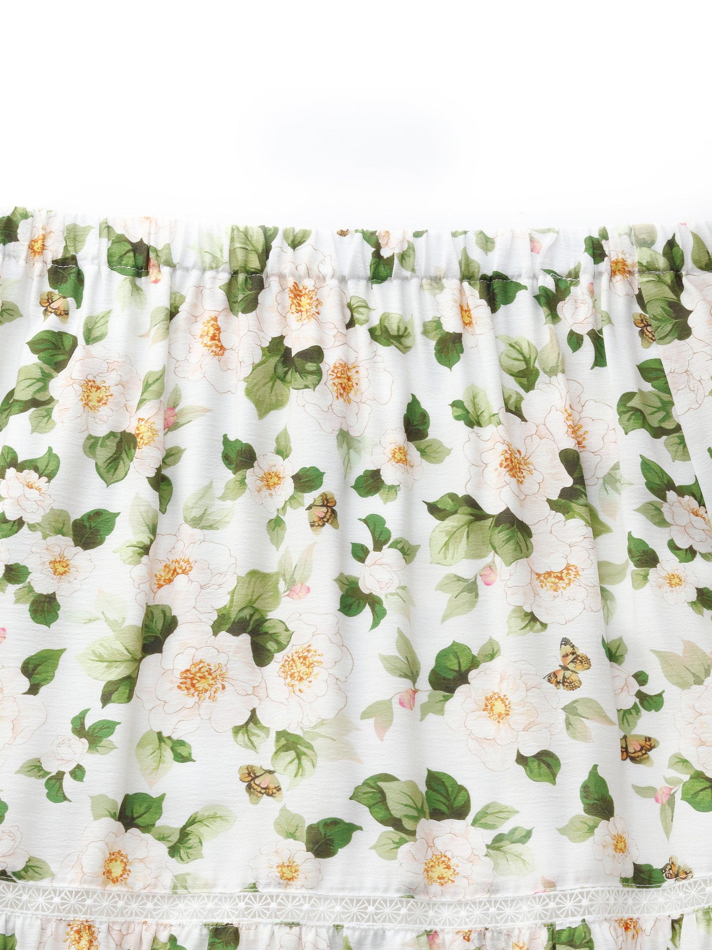 Acetate Blend Floral Print Women Tiered Skirt
