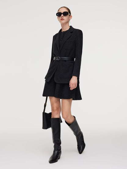 Knit Blazer And Sleeveless Mini Dress Two-Piece Set