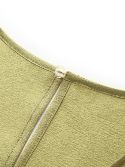 Acetate Twist Front Women Cap Sleeve Top