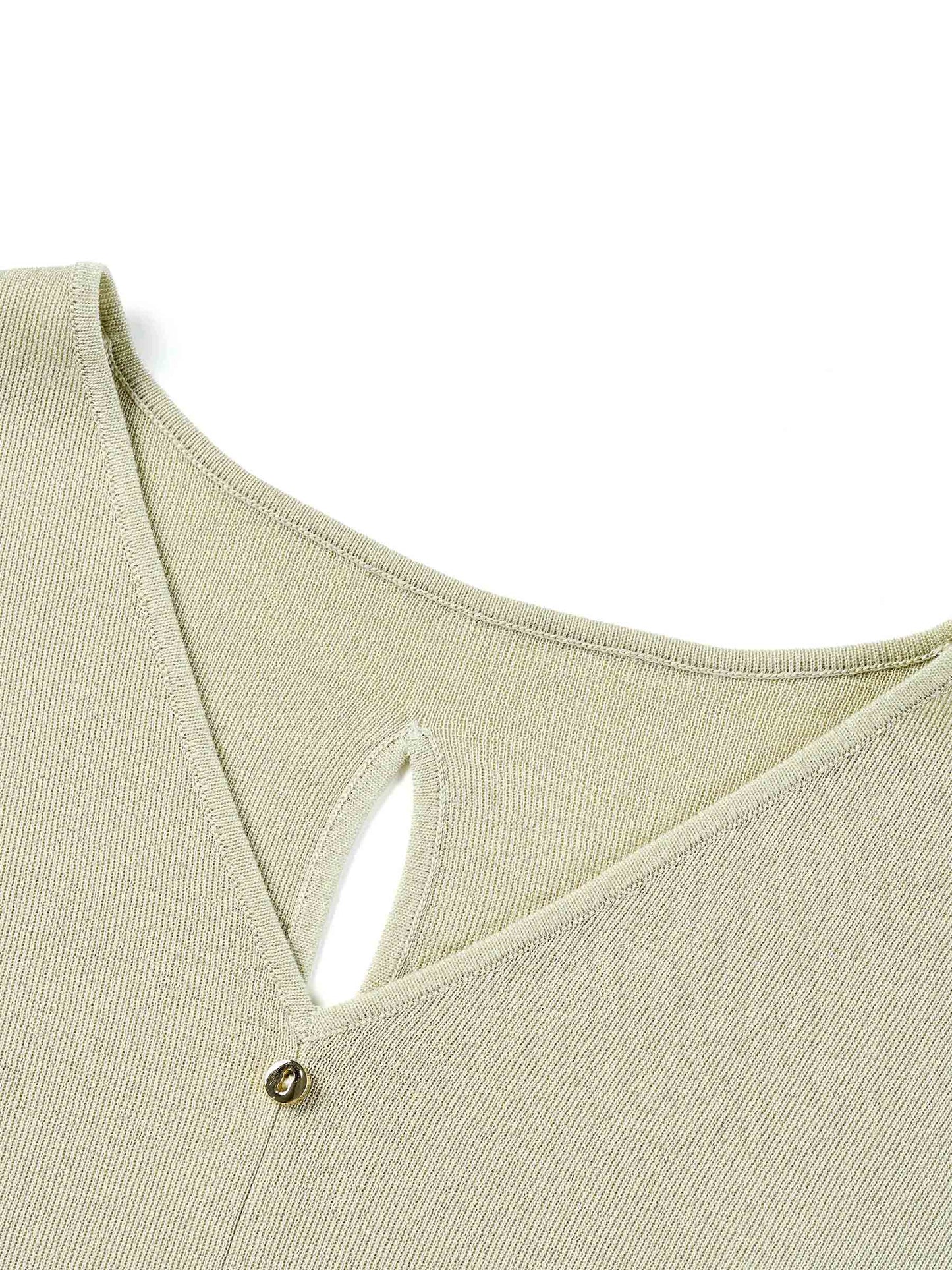 Tencel Blend Side Twist Women Cap Sleeve Knit Top
