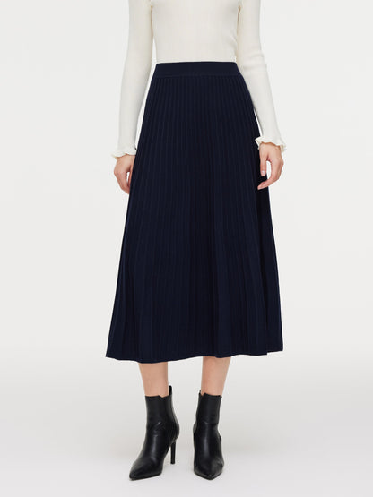 100% Wool A-Line Women Knit Skirt