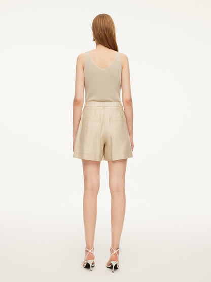 Tencel Acetate Linen Blend Women Shorts