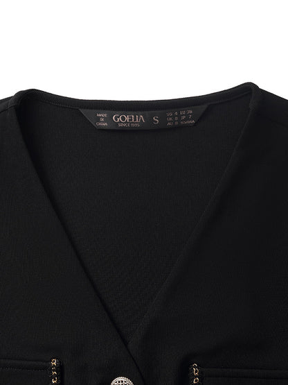 Pre-Order V-Neck Top And Straight Pants Two-Piece Set