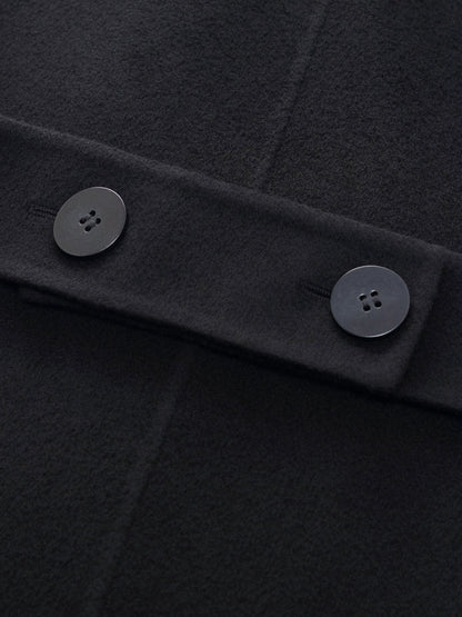 Cashmere Wool Blend Notched Collar Double-Faced Women Overcoat