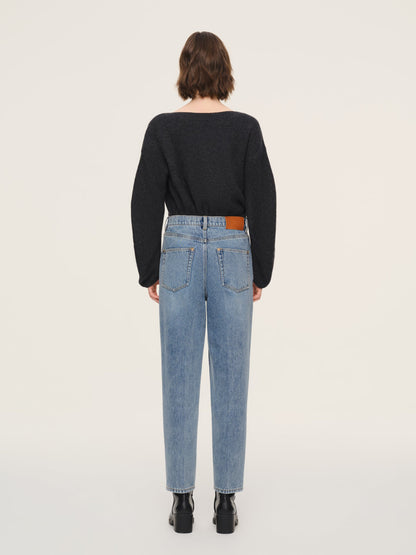 100% Cotton Denim Women Tapered Ankle Jeans