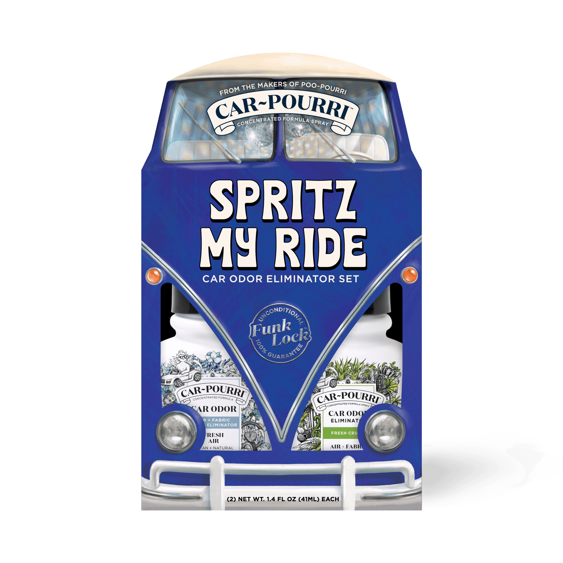 Car~Pourri Air + Fabric Spritz My Ride 1.4oz 2-Pack Gift Set
