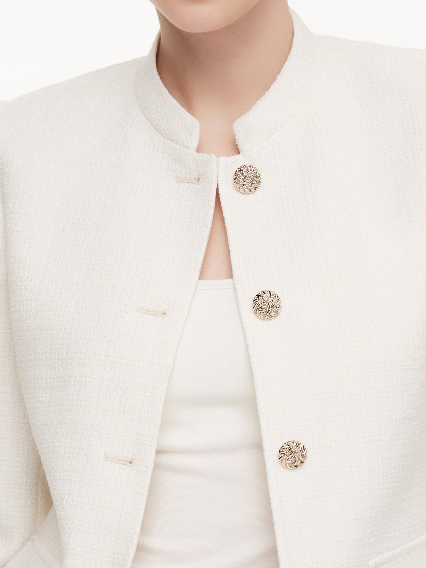 Stand Collar Single-Breasted Women Jacket