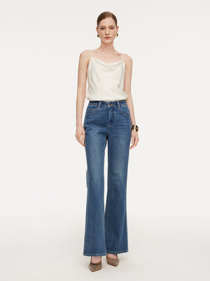 Lyocell Blend Four-Way Stretch Women Flared Jeans