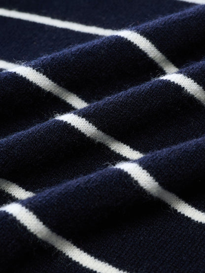 100% Wool Stripe Women Cardigan