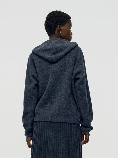 100% Brushed Wool Zip-Up Unisex Hoodie