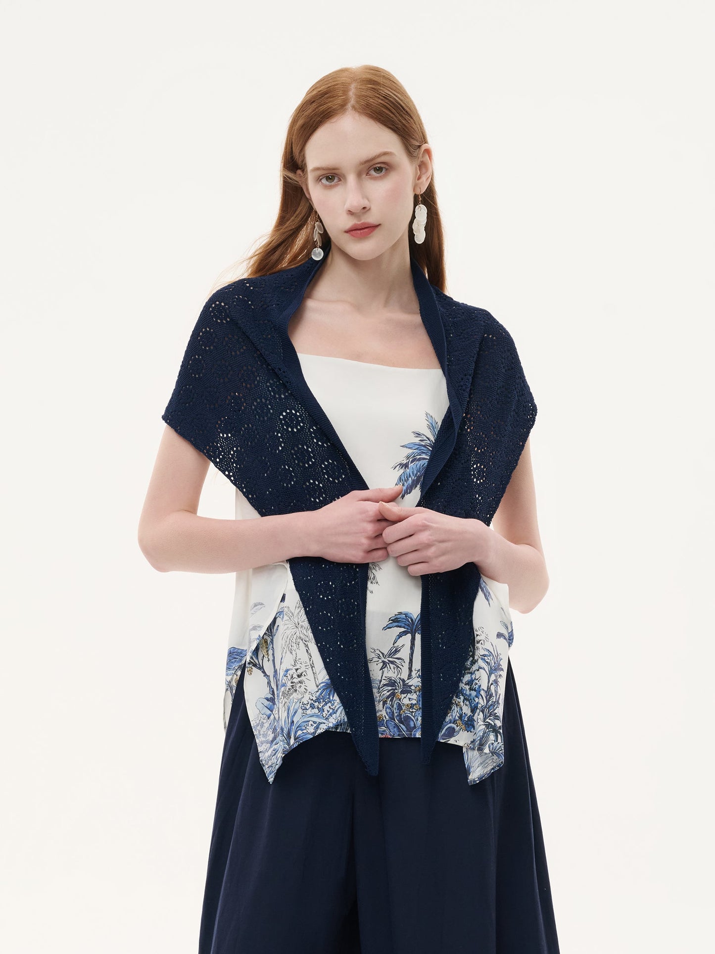 Crochet Triangle Women Knit Shawl