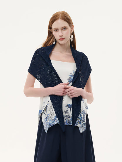 Crochet Triangle Women Knit Shawl