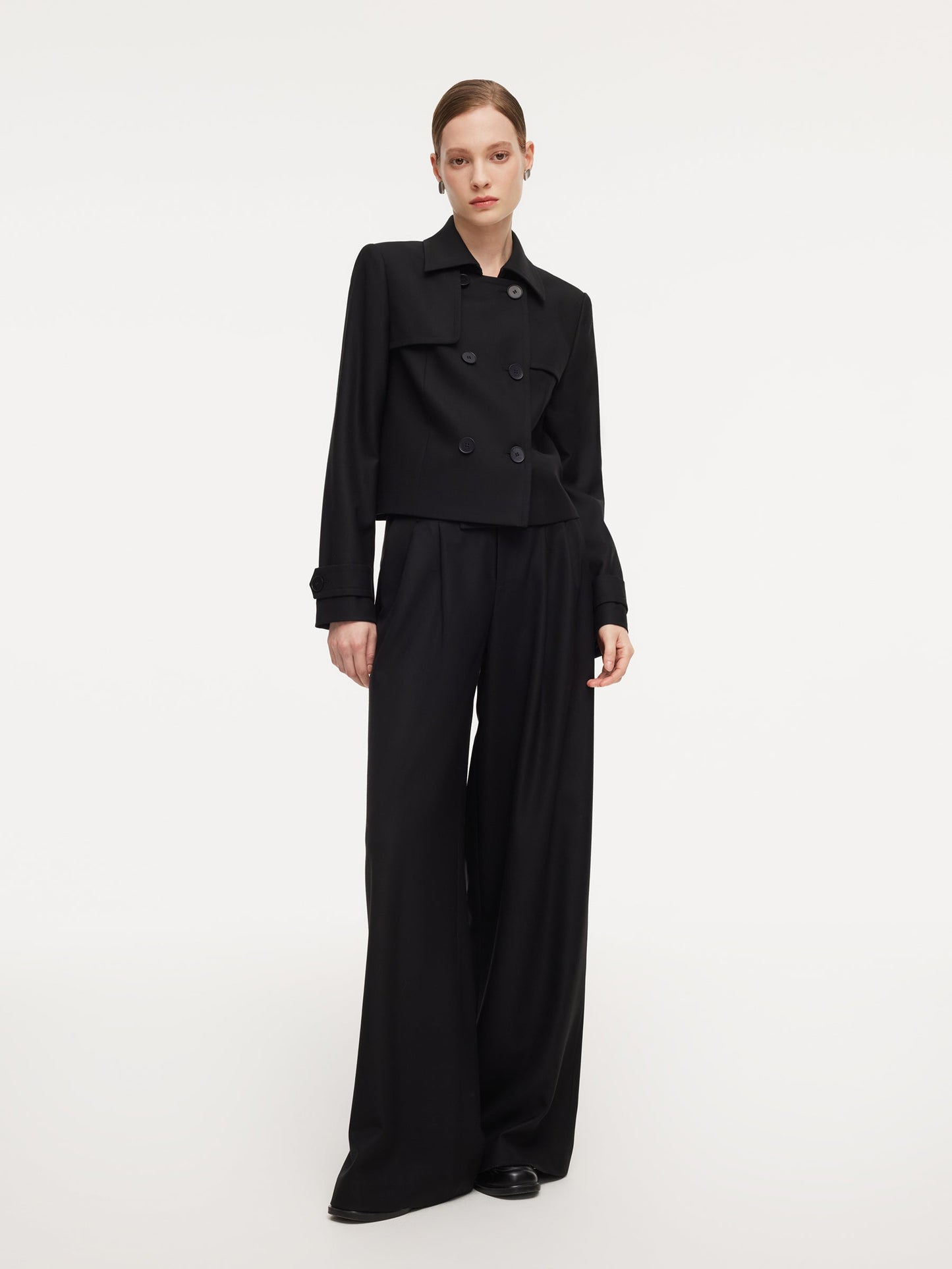 100% Worsted Wool Women Trench Jacket