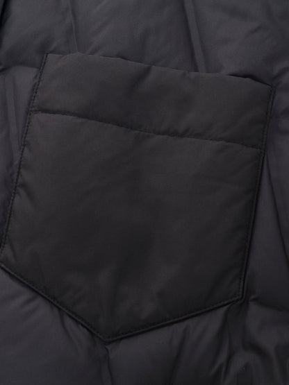Drawstring Hem Shirt Collar Goose Down Jacket