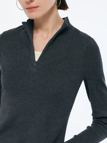 Cashmere Blend Mock Layered Knit Top And Pants Two-Piece Set