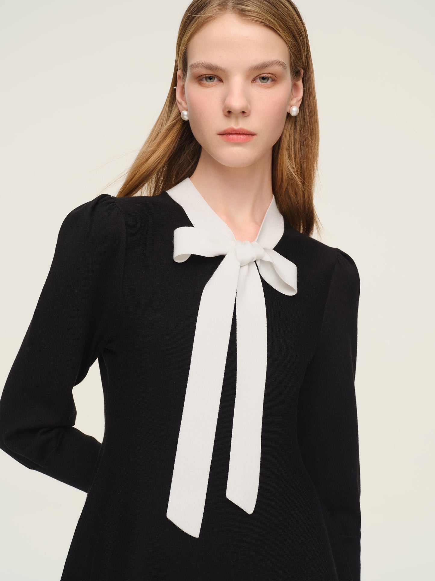 Tencel Blend Tie Front Women Knit Mini Dress