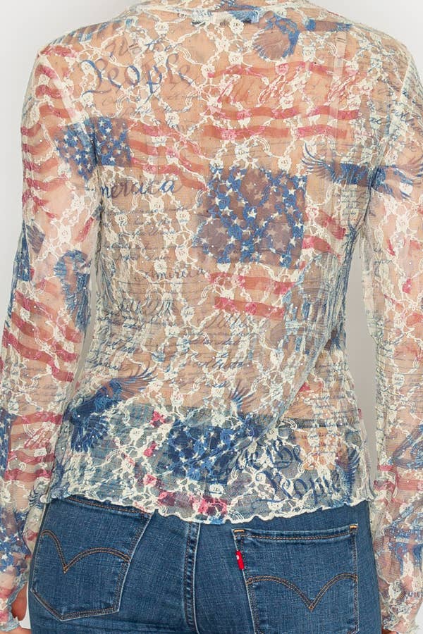 Sparkly lace top  OLS-4982BG FREEDOM: FREEDOM / L