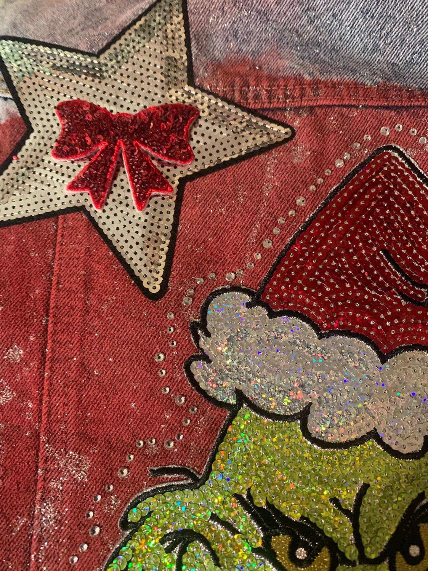 Merry Mean One “The Grinch” Denim Custom Jacket