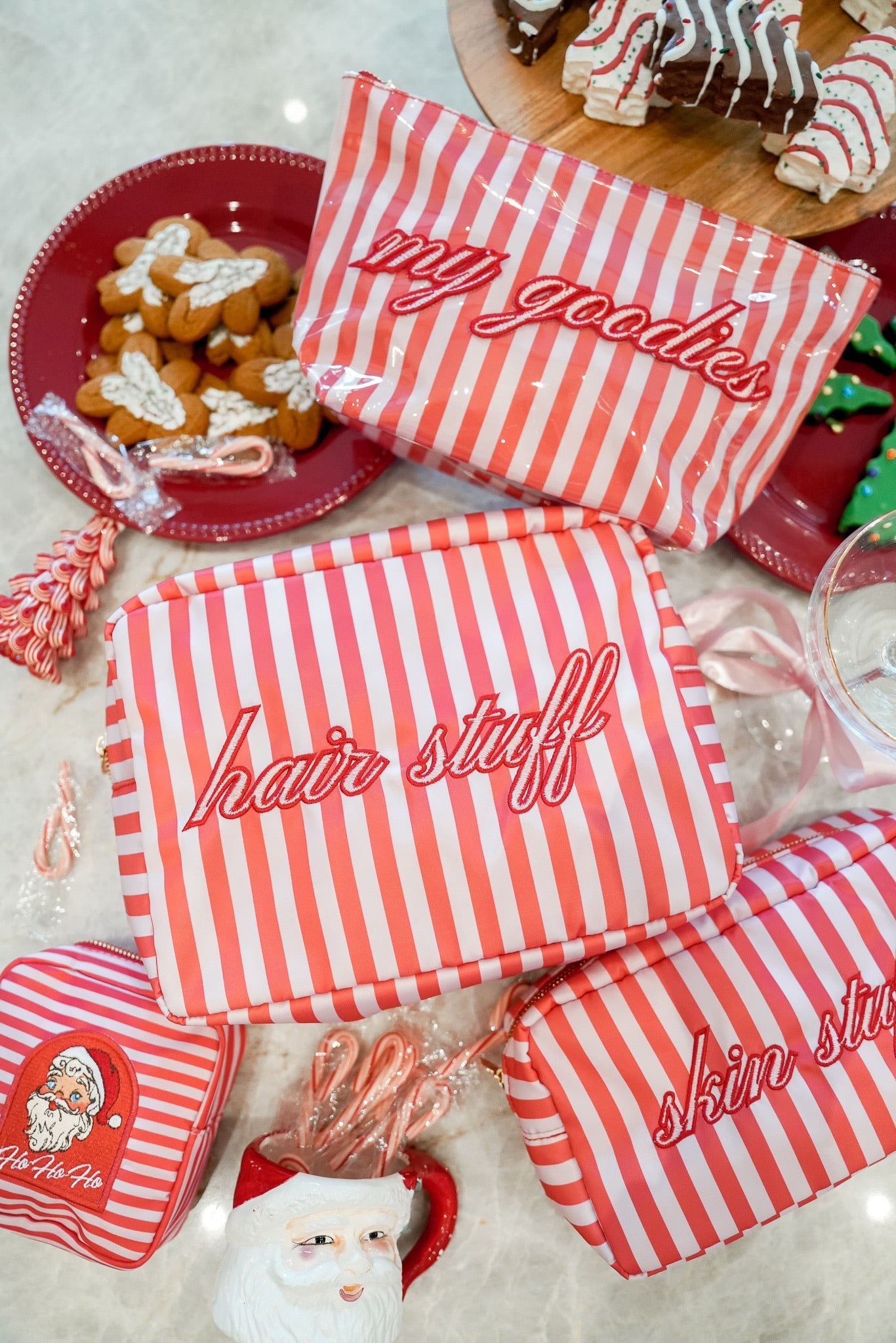 Hair Stuff - Pink & Red Stripes XL Bag